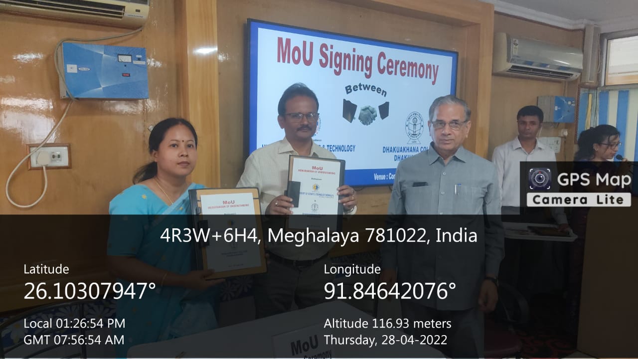 Signing MoU with University of Science and Technology Meghalaya