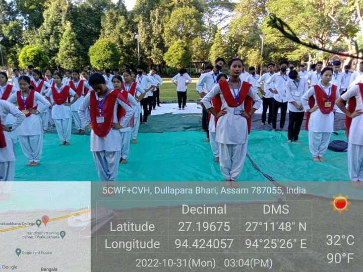 A Weeklong Yoga Camp organized by NSS Unit of DKC