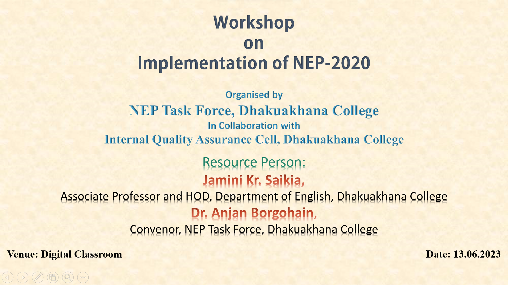 Workshop on Implementation of NEP 