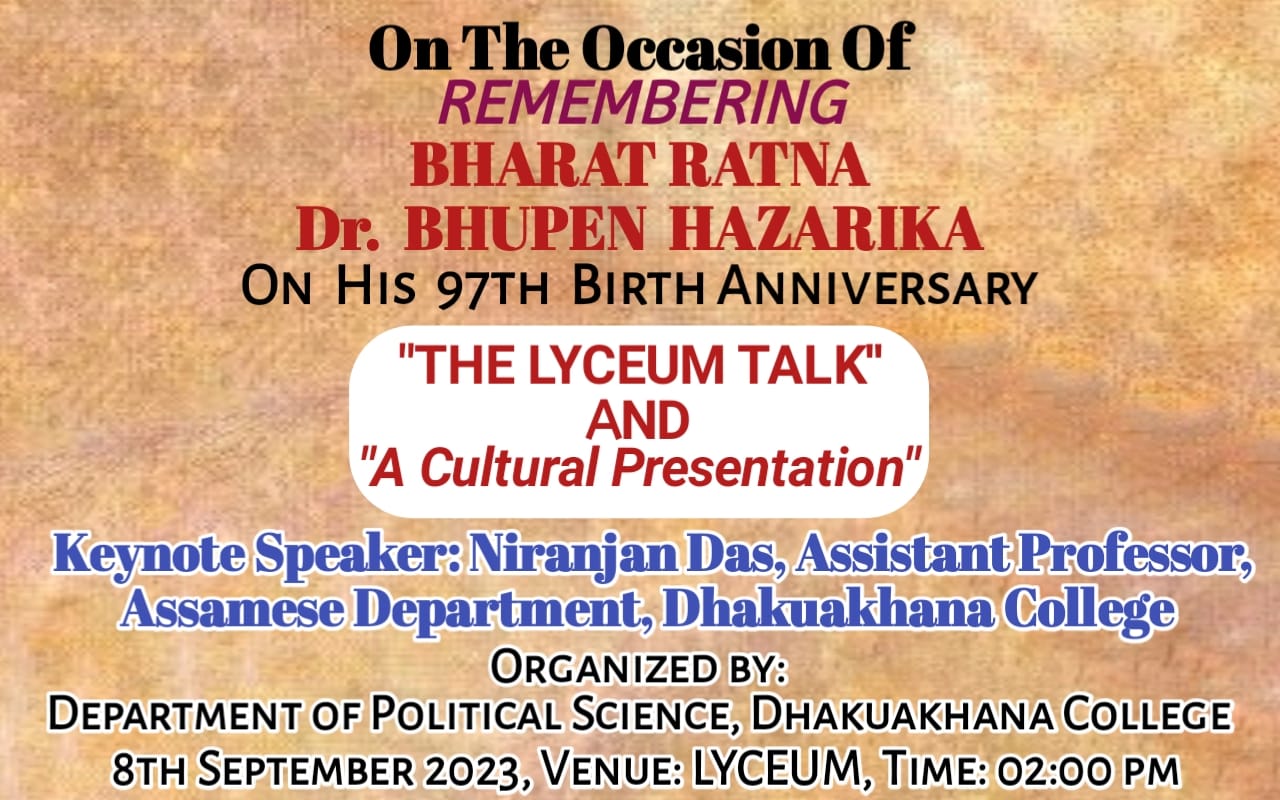 Celebration of Bhupen Hazarikas 97th Birth Anniversary