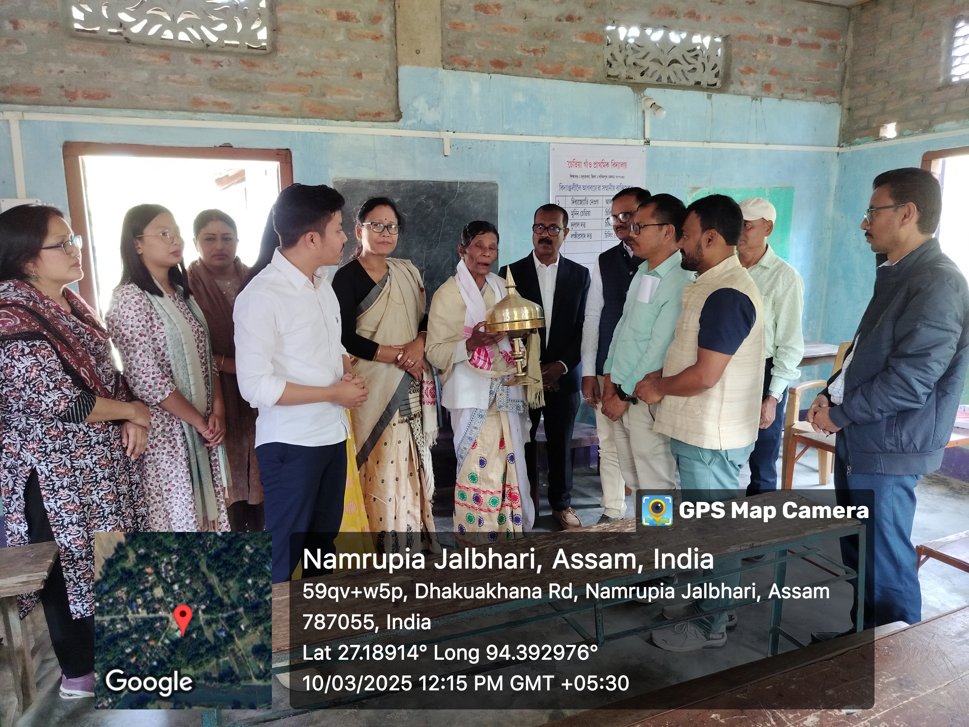 Felicitating Phuleswari Dutta on receiving Asom Gaurav