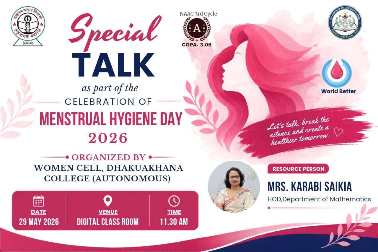 Special Talk on the occasion of Menstrual Hygiene Day, 2026